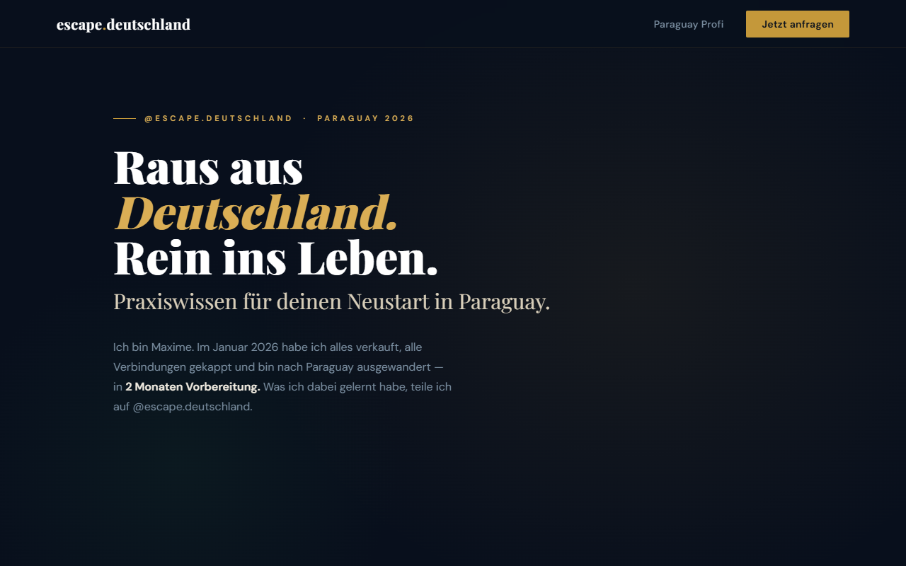 escape.deutschland Landingpage
